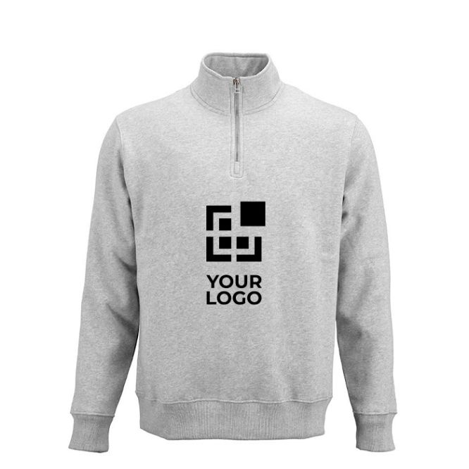 Felpa unisex in cotone biologico con zip 1/4 340g/m² Malibu