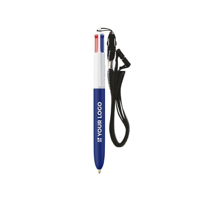 Penna in plastica con lanyard da appendere e inchiostro a 4 colori BIC®