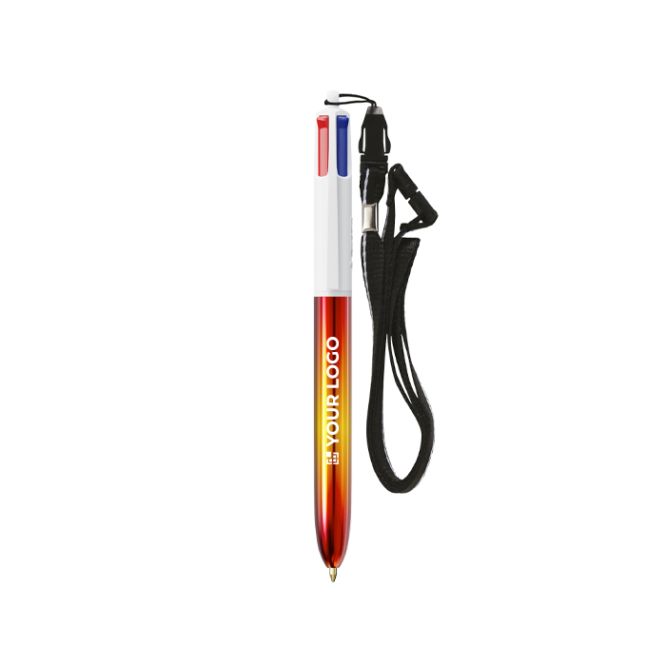 Penna a sfera in plastica con finitura effetto metallico e inchiostro 4 colori Flags BIC®