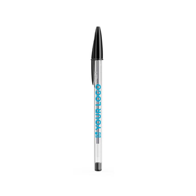 Penna a sfera classica in plastica trasparente con inchiostro nero BIC® Cristal®