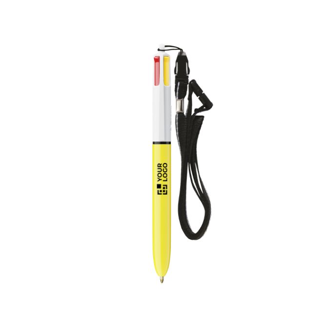 Penna a sfera in plastica con lanyard da appendere e inchiostro a 4 colori Sun BIC®