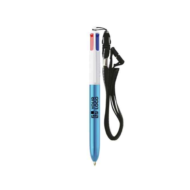 Penna a sfera in plastica con finitura metallizzata e inchiostro a 4 colori Shine BIC®