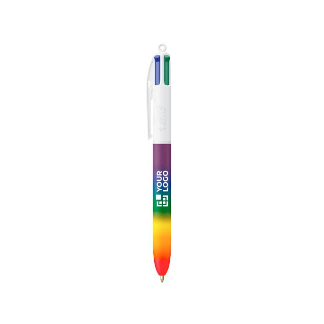 Penna a sfera in plastica stile arcobaleno con 4 inchiostri BIC®