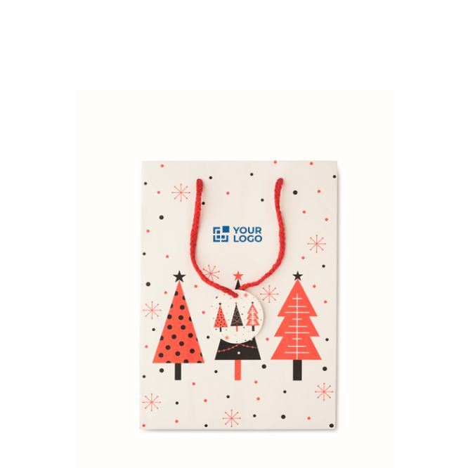 Borsa regalo di carta a tema natalizio media