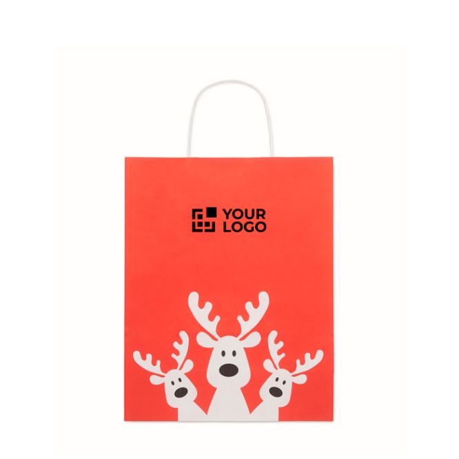 Borsa regalo natalizia di carta media prodotta in UE