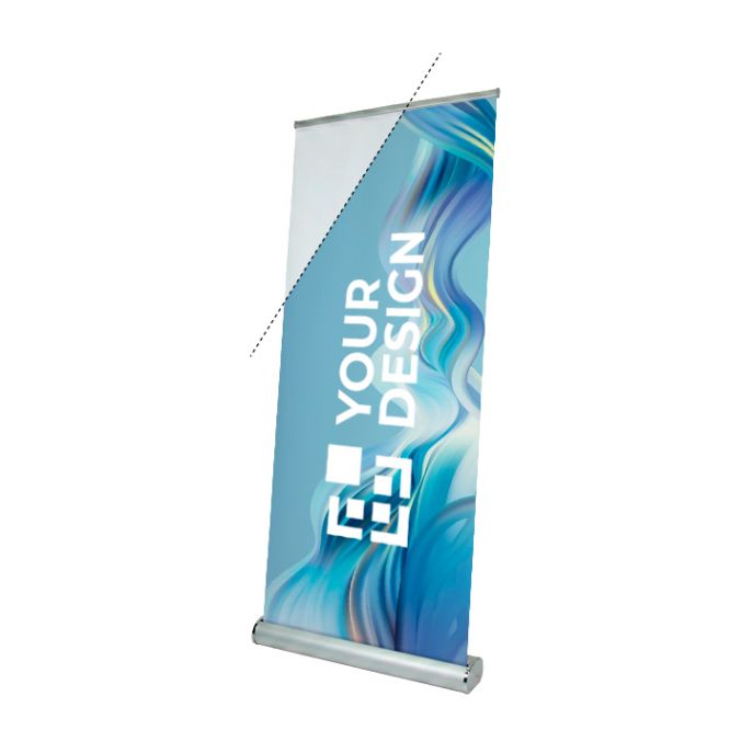 Banner roll-up prodotto in Europa con borsa per il trasporto media
