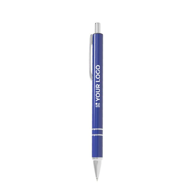 Penna a sfera in alluminio personalizzabile dal design moderno con inchiostro blu