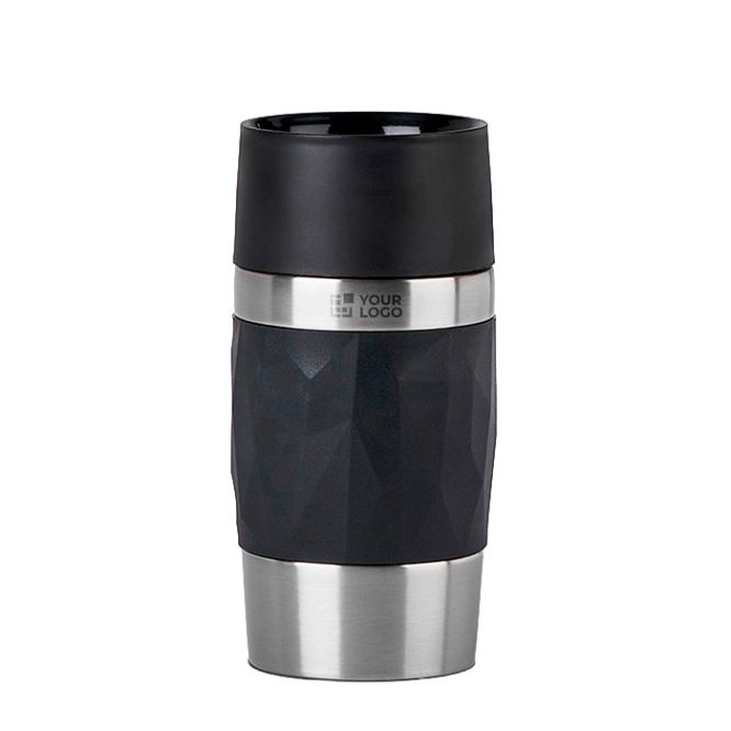 Bicchiere termico take away in acciaio inox antigoccia compatto