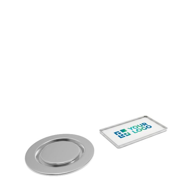 Spilla metallica per abbigliamento con chiusura magnetica rettangolare piccola