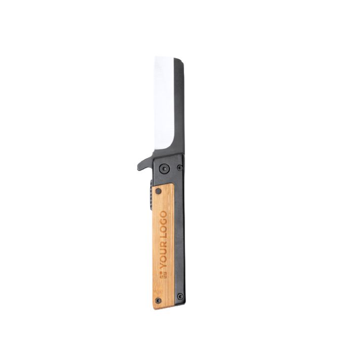 Coltello pieghevole con blocco di sicurezza e clip in acciaio inox nero opaco