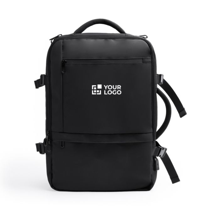 Zaino da viaggio in pelle PU espandibile con tasca per laptop 17”