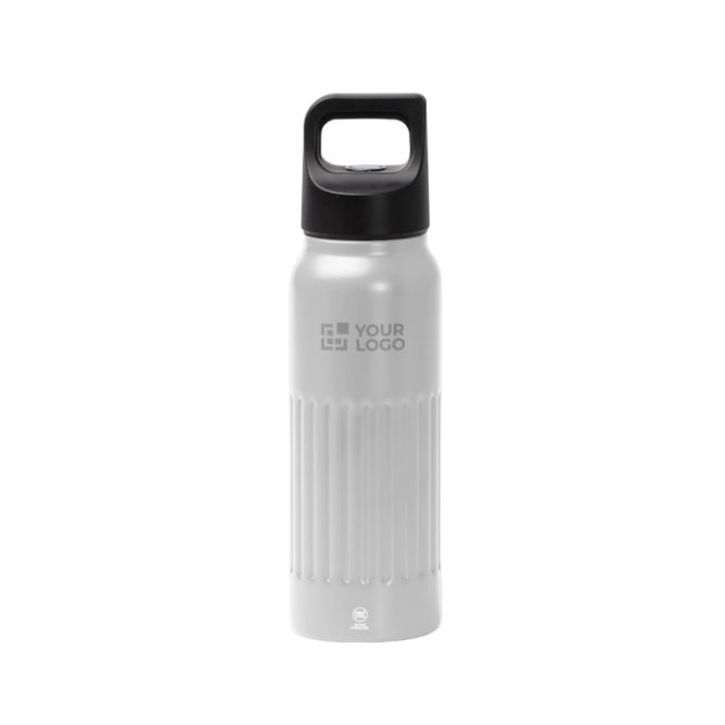 Borraccia in acciaio inox riciclato con tappo a apertura con pulsante 500ml