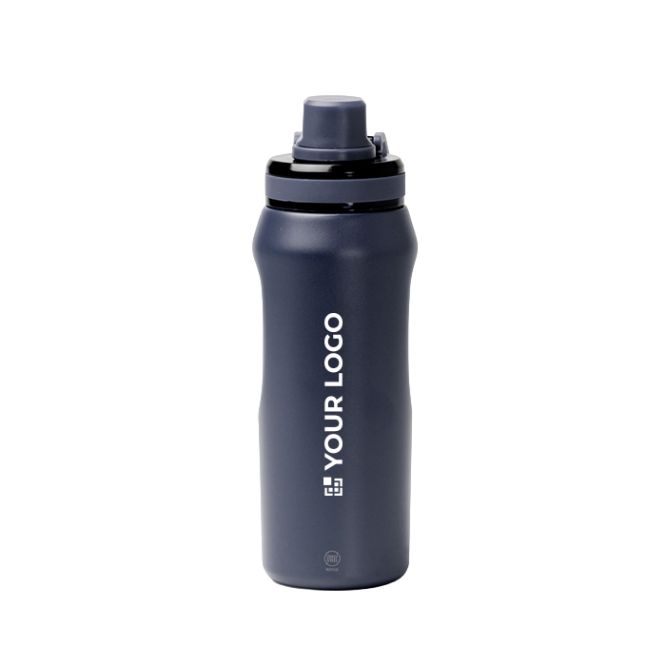 Borraccia in acciaio inox riciclato con tappo traslucido e maniglia 600 ml