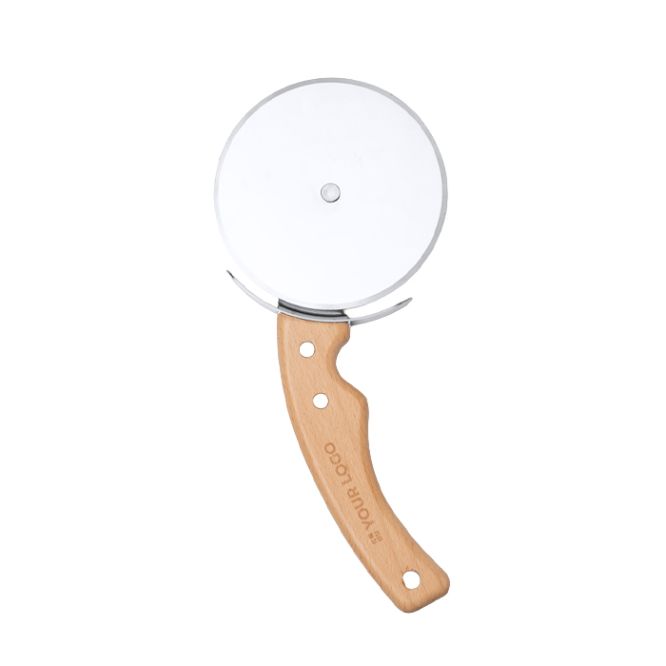 Tagliapizza con manico ergonomico in legno e lama in acciaio