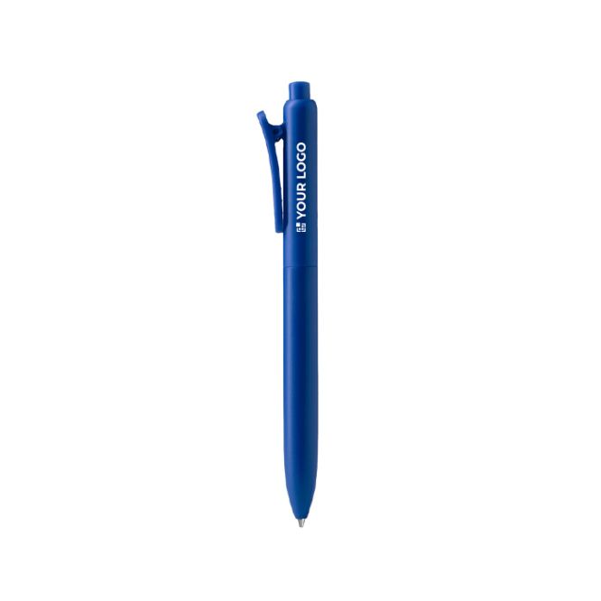 Penna con clip a pinza abbinata, plastica opaca e inchiostro blu