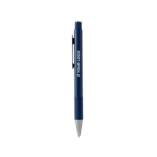 Penna in alluminio riciclato con finitura opaca e inchiostro blu