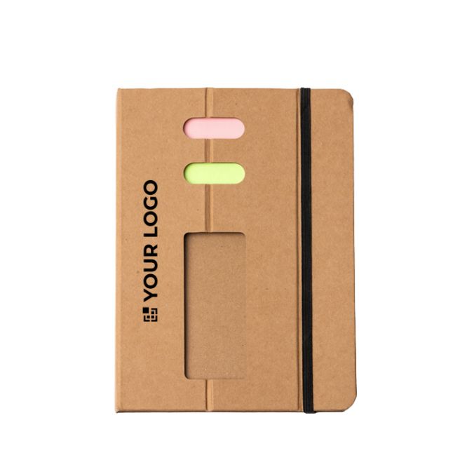 Blocco note in cartone riciclato con supporto per smartphone A5 e fogli a righe