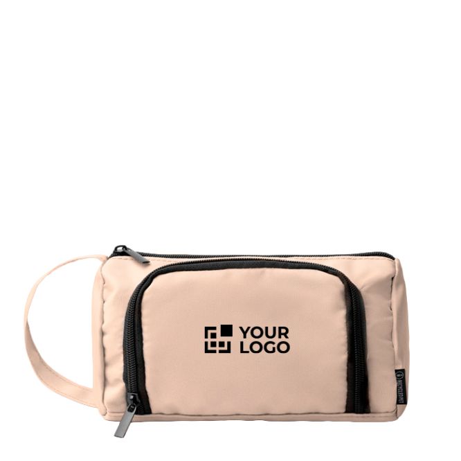 Necessaire in poliestere riciclato con apertura superiore e manico
