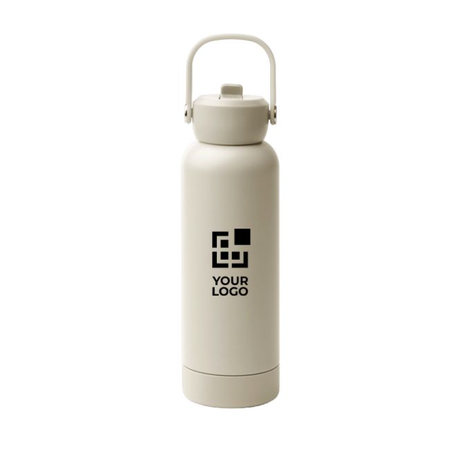 Borraccia in acciaio inox riciclato a doppia parete con manico e cannuccia 730ml