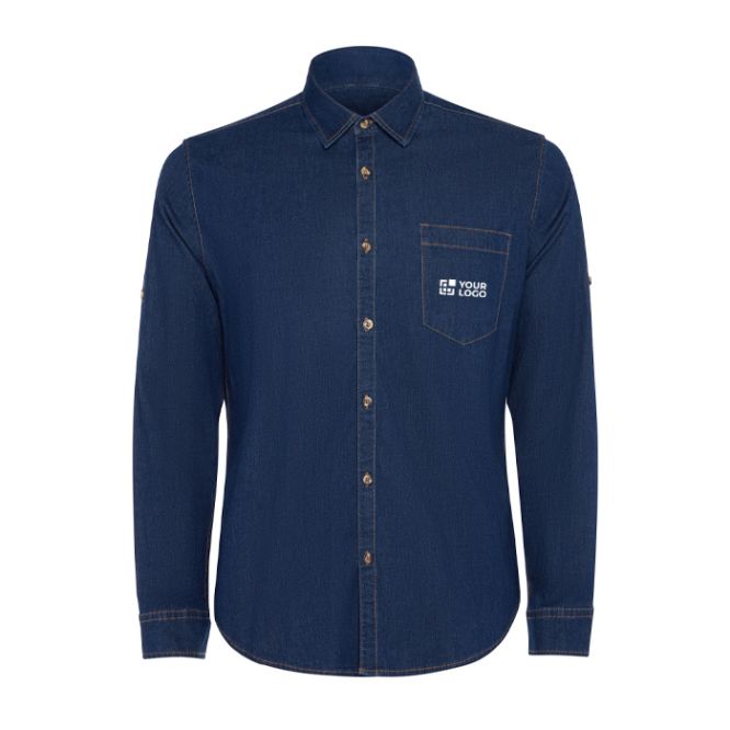Camicia in denim di cotone con tessuto stretch 210g/m² Roly Direct Lujan