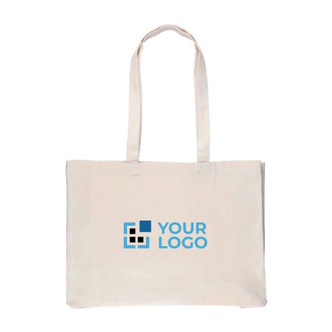 Shopper in cotone naturale Oeko-Tex® con soffietto da 280 g/m2
