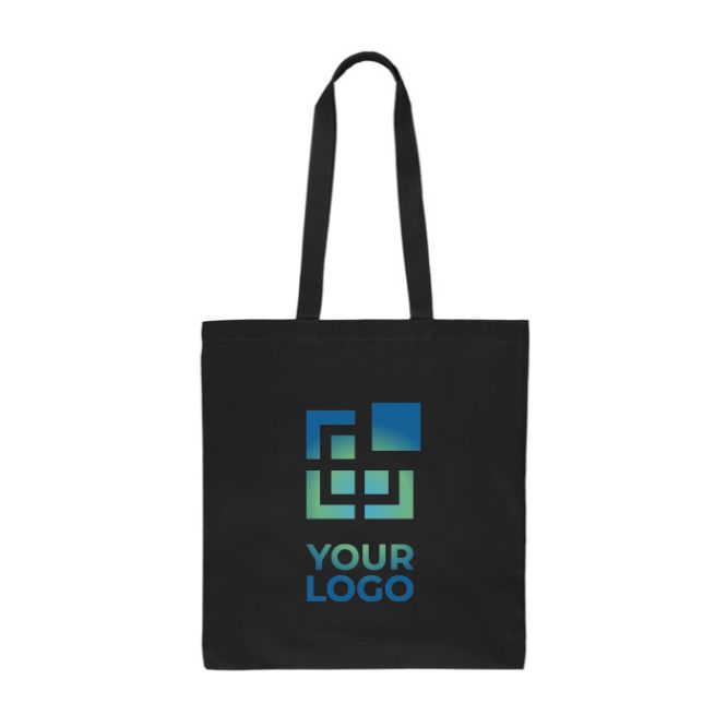 Shopper in cotone colorato Oeko-Tex® con manici lunghi da 140 g/m2