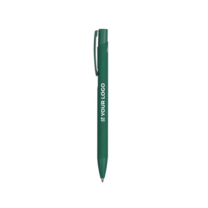 Penna a sfera in alluminio riciclato monocolore con inchiostro blu