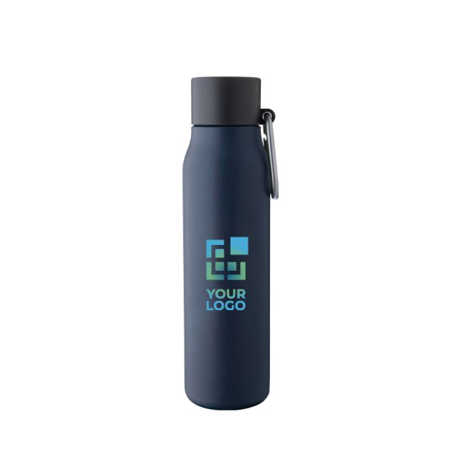 Borraccia termica in acciaio inox riciclato con moschettone da 600ml