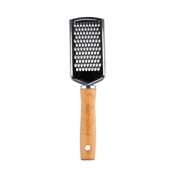 Grattugia in acciaio inox con manico in legno, personalizzabile