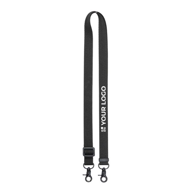 Lanyard in RPET con fibbia e moschettoni metallici BrandCharger