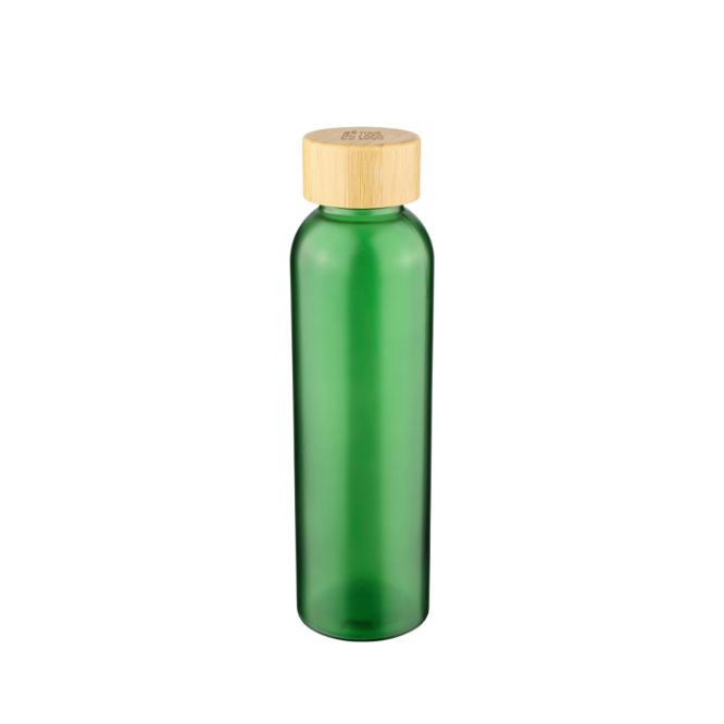 Bottiglia in vetro satinato colorato con tappo a vite in bambù 500ml