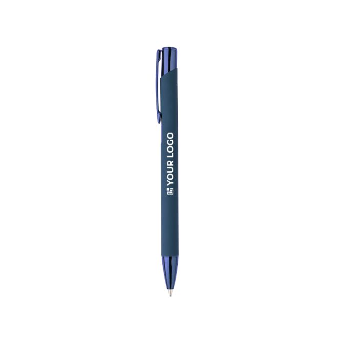 Penna a scatto in alluminio riciclato e gomma, inchiostro blu