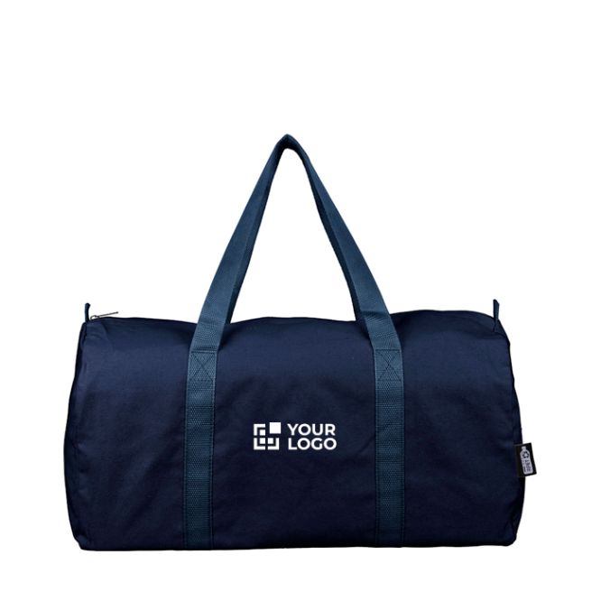 Borsa sportiva in policotone riciclato con zip 330 g/m²