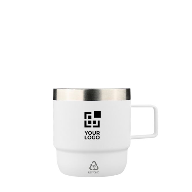 Tazza in acciaio inox a doppia parete con interno in ceramica 180ml