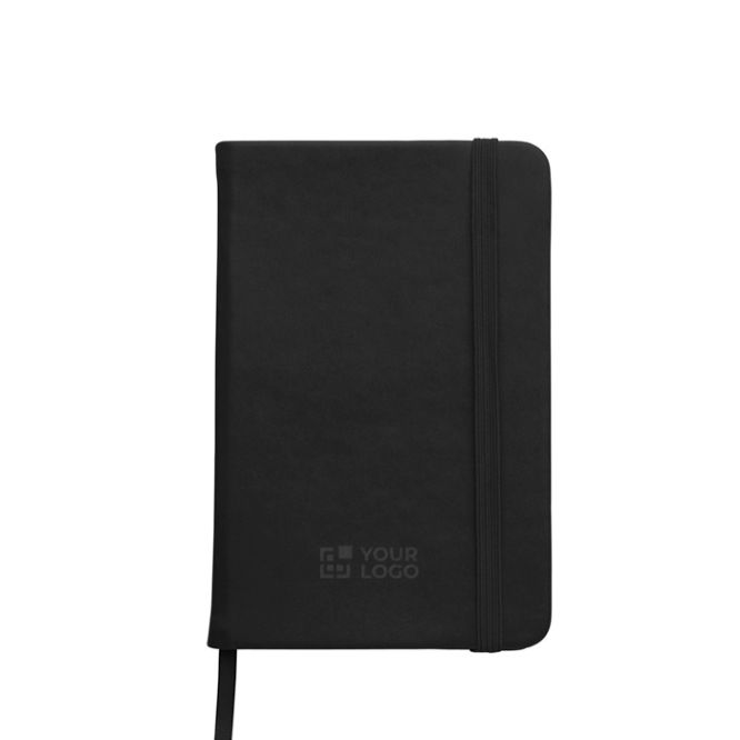 Taccuino A5 in PU riciclato con chiusura elastica e pagine a righe