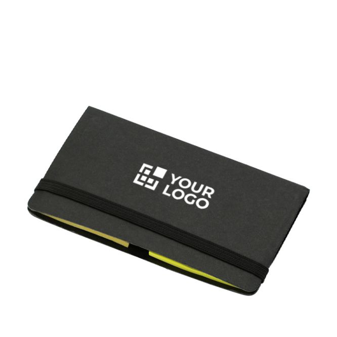 Porta note in cartone con chiusura elastica e note adesive