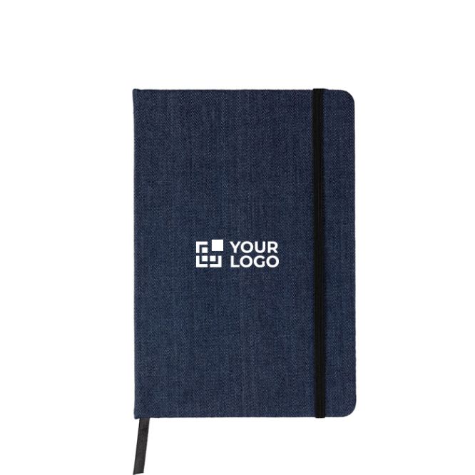 Taccuino A5 in tela denim con finitura casual e pagine a righe