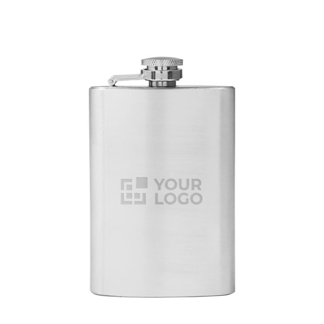 Fiaschetta personalizzabile in acciaio inox con tappo a vite da 100ml