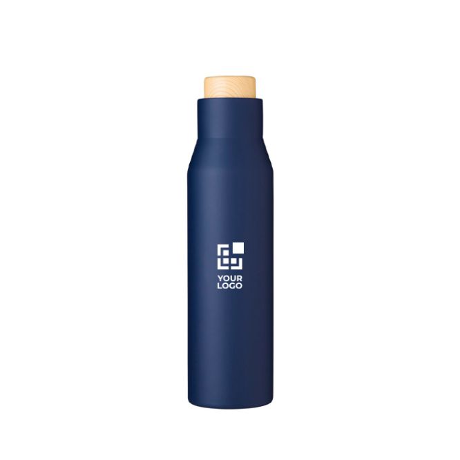 Borraccia termica antigoccia in acciaio inox con tappo in bambù 500ml