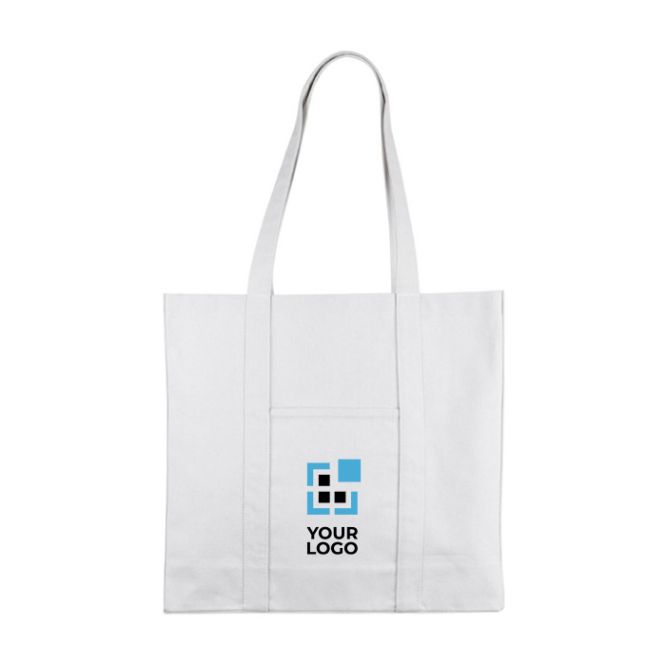 Borsa grande in cotone riciclato con manici lunghi da 360 g/m2