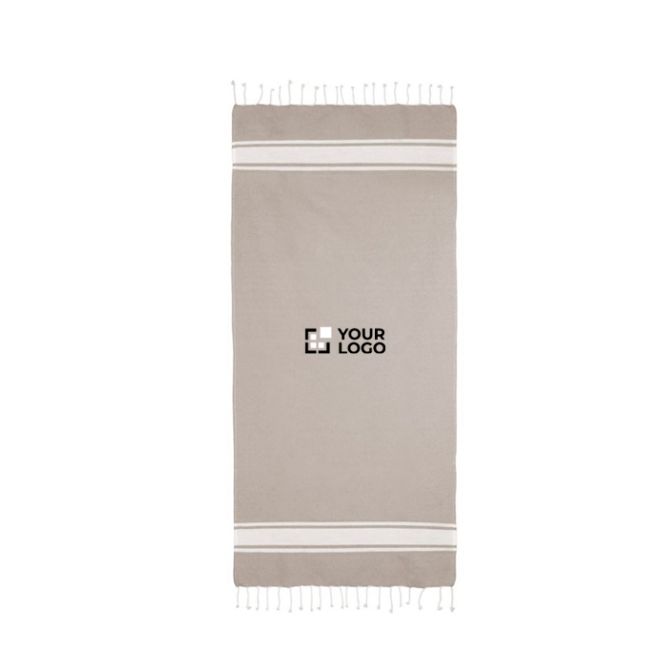 Pareo promozionale in cotone riciclato e poliestere da 150 g/m2