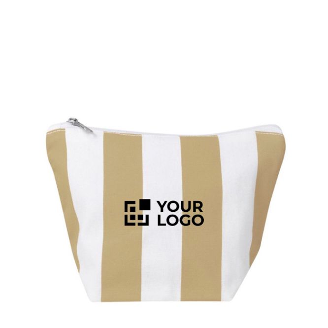 Beauty case in cotone riciclato con design a righe verticali