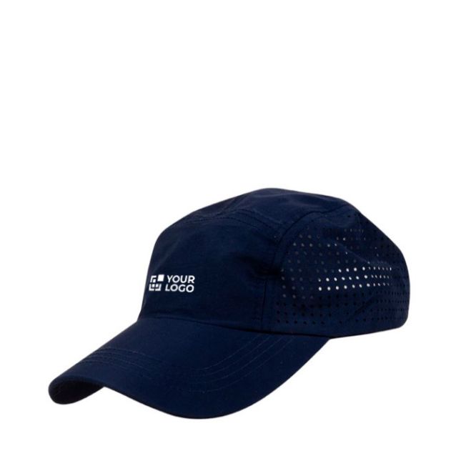Cappellino promozionale in microfibra traspirante con fori laterali