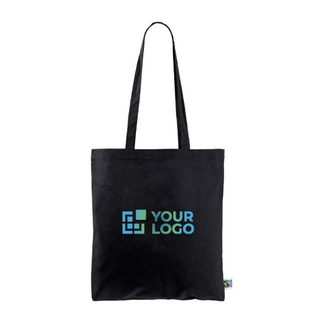 Tote bag in cotone Fairtrade con manici lunghi capacità di 6kg 140g/m2