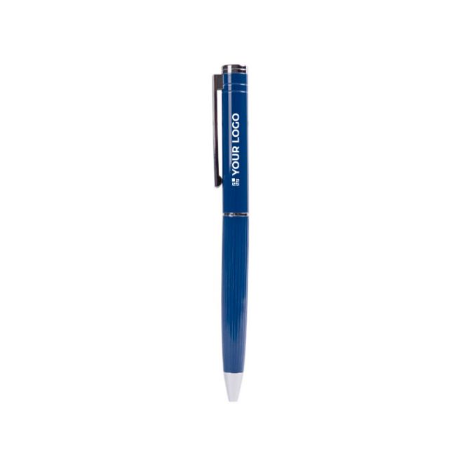 Penna elegante con meccanismo a rotazione e inchiostro blu