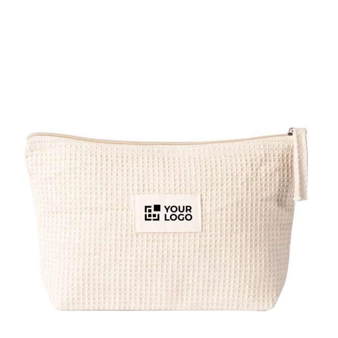 Necessaire in cotone con etichetta abbinata per marcatura 310 g/m²