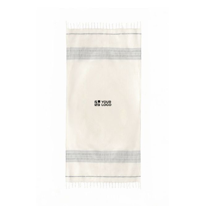 Pareo in cotone riciclato con frange per la spiaggia 380 g/m²