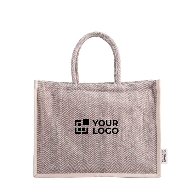 Borsa in cotone riciclato con base ampia e soffietto 530 g/m²