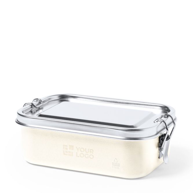 Lunch box da 750ml con coperchio ermetico color nero con logo