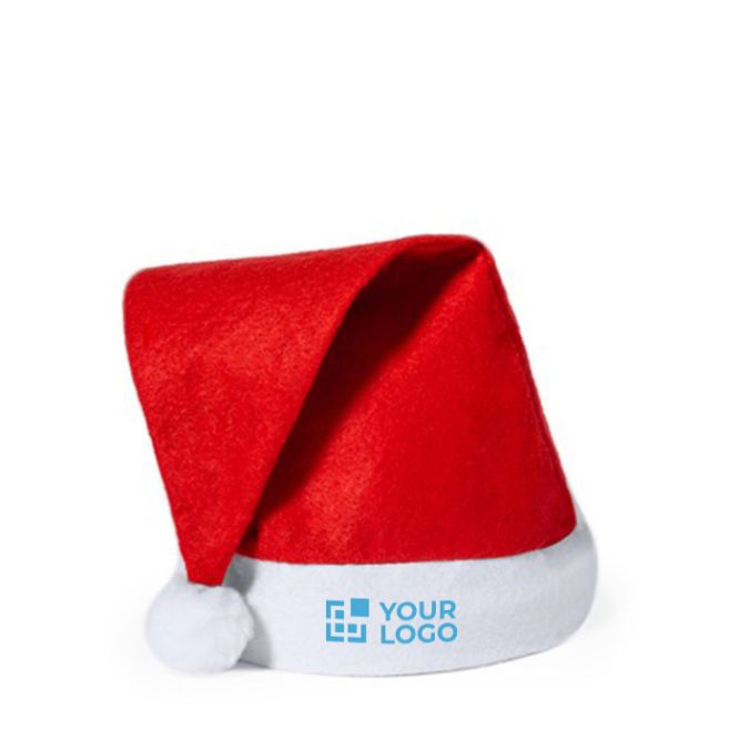 Cappello di Babbo Natale per bambini in poliestere vista area di stampa